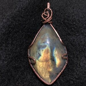Hand made copper labradorite  pendant